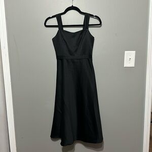 David’s Bridal Jr Bridesmaid Tea Length Wide Strap Tank Dress Tie Back LIKE NEW